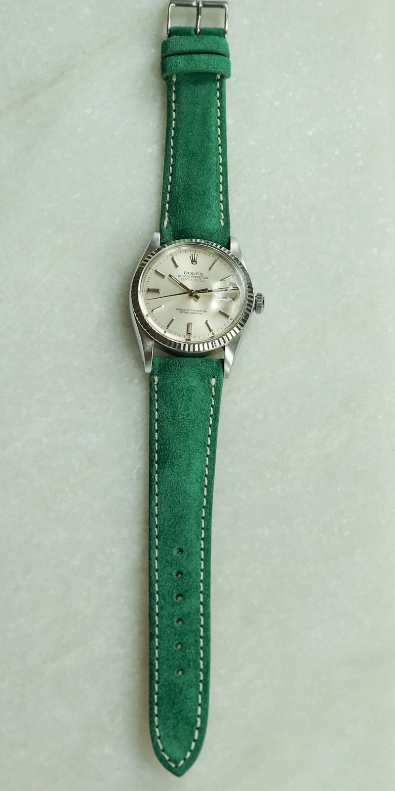 The Racer - Green Suede Watch Strap