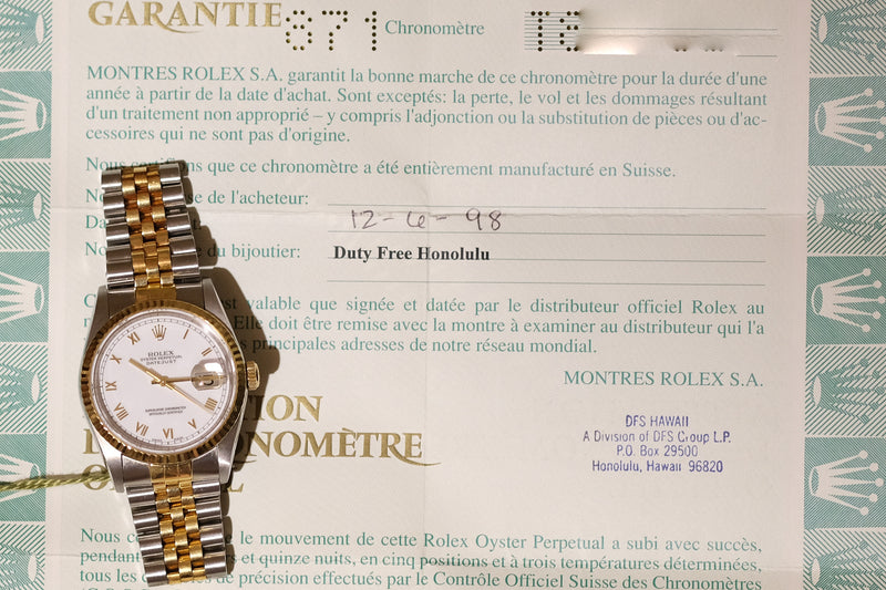 Rolex - Datejust Ref. 16233 "Porcelain Dial"