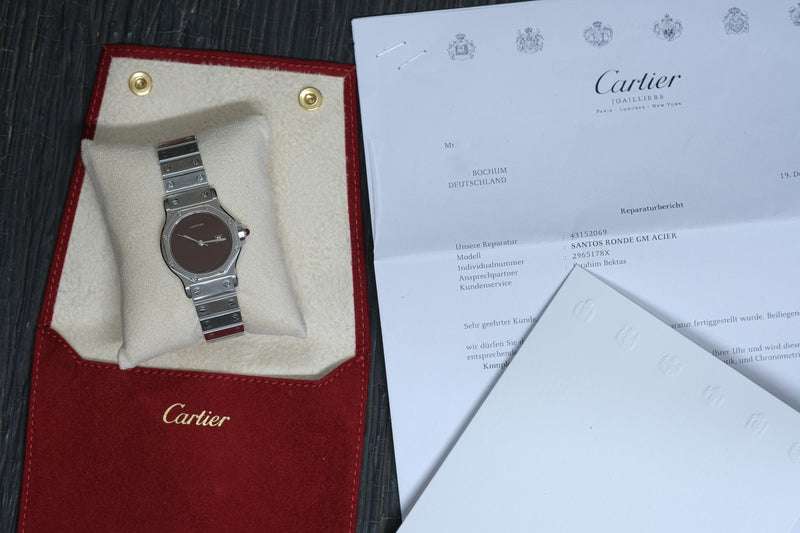 Cartier - Santos Ronde Ocatagon Ref. 2965 Burgundy